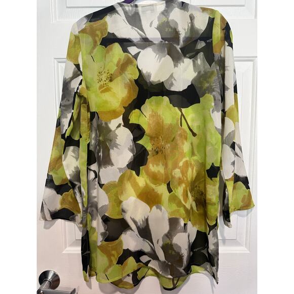 Carmen Marc Valvo Floral Blouse - Yellow, Green, Black - Picture 4 of 9